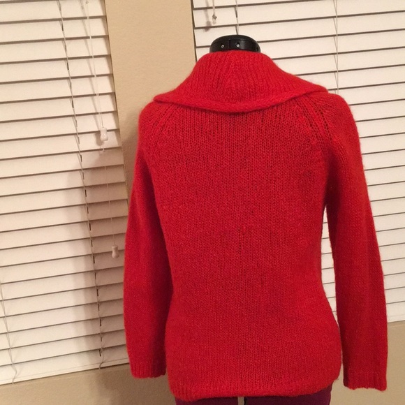 Vintage 1960-70’s Cherry Red Wool Sweater - Picture 2 of 7
